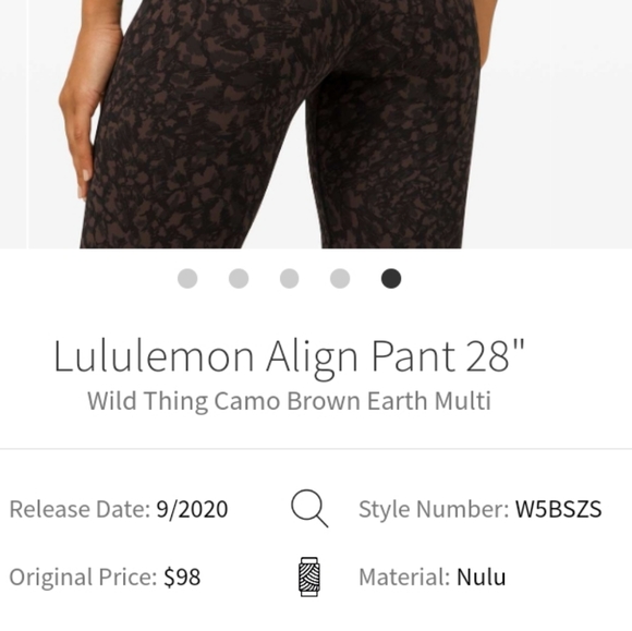 🍋 LULULEMON 🍋  Align 28"   Size 2  formation Cheetah leopard camo - Picture 10 of 11